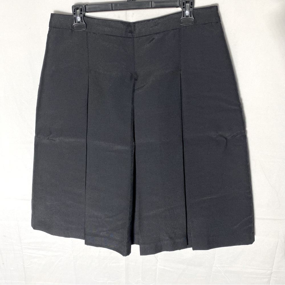 Halogen Black Pleated Mini Skirt 12 Contemporary Minimalist Corporate Goth